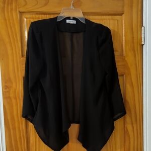 Chic Black Open-Front Sweater